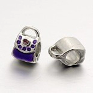 Rhinestones Beads Mauve, 11 X 8 X 7 mm  (1)