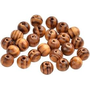Varnish Wood Beads, 6 mm  )10)