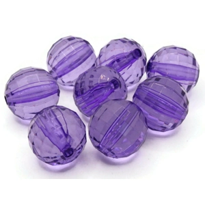 Acrylic Round Beads, Purple, 13.5 mm  (30)
