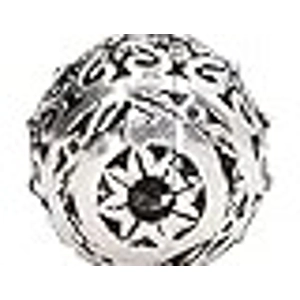 Antique Round Spacer Bead Silver Engraved Pattern.9 x 8 mm (1)