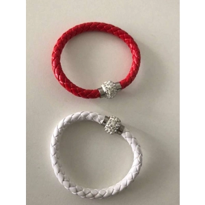 Leather And Rhinestones Bracelet