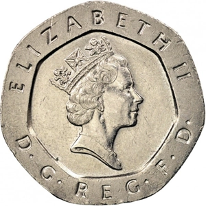 1989  United Kingdom 20 pence,