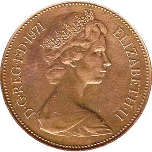 1971  United Kingdom 2 new pence,
