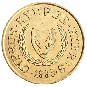 1993   Cyprus 20 cents,