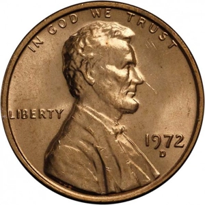 1972 D  1 cent,