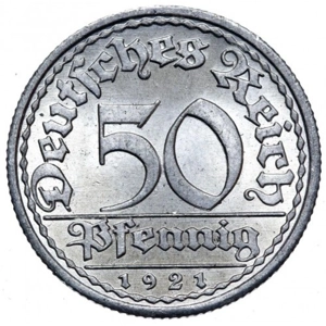 1921 A  50 pfennig