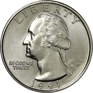 1991  P   25 cents