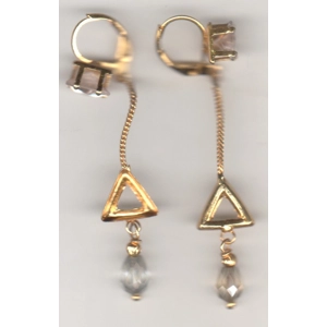 Gold Plated  Triangle Dangle Earrings