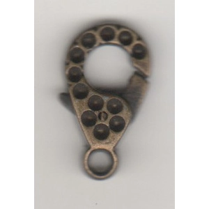 Antique Bronze Lobster Claw Clasps.  21 X 12 X 5 mm   (2)