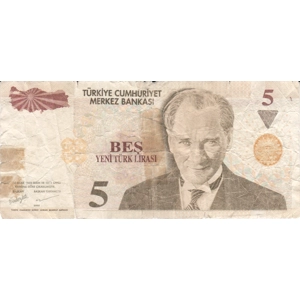 Turkey 5 Lira  Banknote, 2006