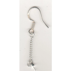 Sterling Silver Drop Dangle Chain Earrings. 40 mm  (2)