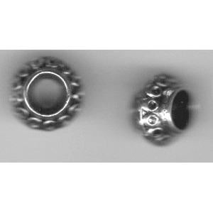 Large Hole Barrel Spacer Beads Antique Silver 5 x 7 mm  (6)