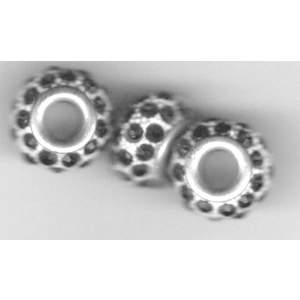 Emerald Color Rhinestone European Beads, Large Hole Rondelle Spacer Beads . 14 X 9 mm  (3)