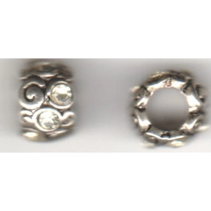 Swirl Design, Tibetan Style Beads,  11 X 8 mm, (2)