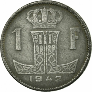 Belgium 1 franc, 1942 Legend - 'BELGIQUE - BELGIE'