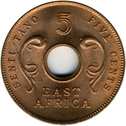 British East Africa 5 cents, 1964