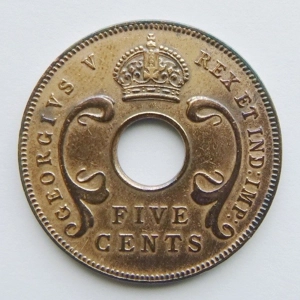 British East Africa 5 cents, 1935