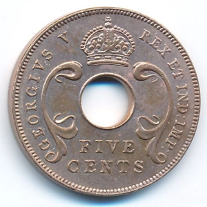 British East Africa 5 cents, 1933