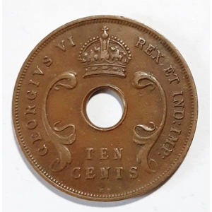 British East Africa 10 cents, 1939 Mintmark 