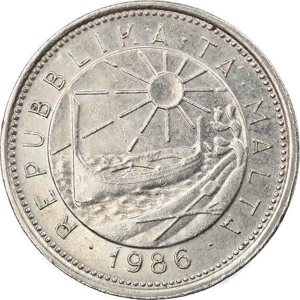 Malta 10 cents, 1986