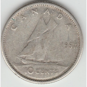 Canada 10 cents, 1957