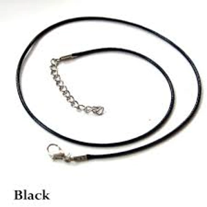 Black Necklace Cord - 18 inches, 2 mm with extension