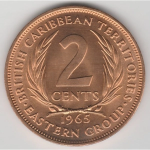 Eastern Caribbean 2 cents, 1965