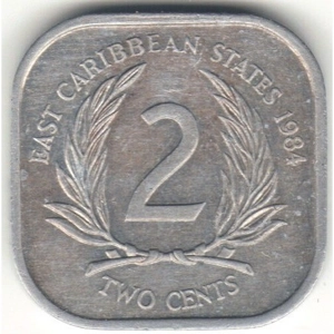 Eastern Caribbean 2 cents, 1984