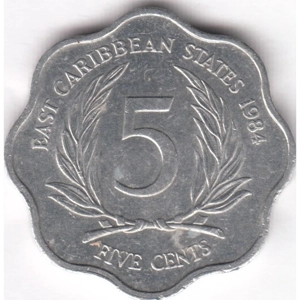 Eastern Caribbean 5 cents, 1984