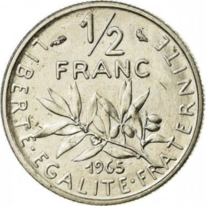France ½ franc, 1965