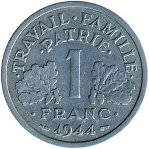 France 1 franc, 1944   VF