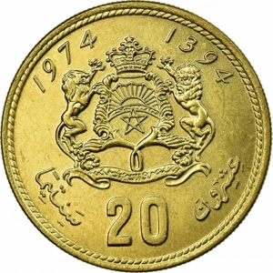 Morocco 20 santimat, 1394 (1974)