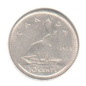 Canada 10 cents, 1973  VF