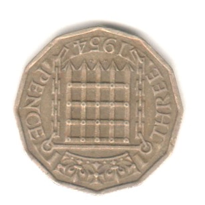 1954  United Kingdom 3 pence
