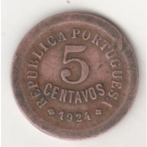 Portugal 5 centavos, 1924  VF