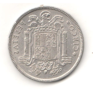 Spain 5 pesetas, 1949 (50)