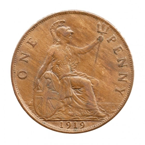 United Kingdom 1 penny, 1919  VG
