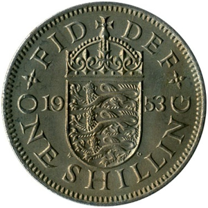 United Kingdom 1 shilling, 1953  VF