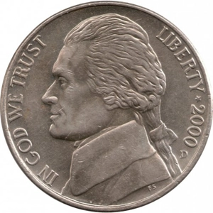 USA 5 cents, 2000  D