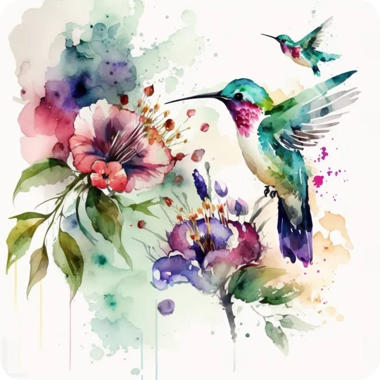 Hummingbird Coasters UK - Handmade Set of 4 MDF Coasters