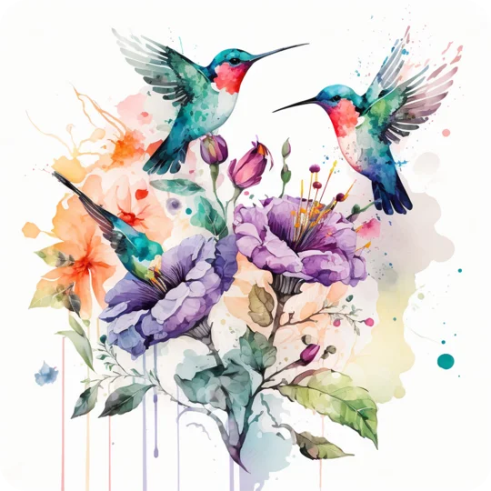 Hummingbird Coasters UK - Handmade Set of 4 MDF Coasters