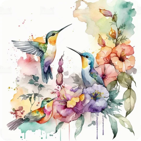 Hummingbird Coasters UK - Handmade Set of 4 MDF Coasters