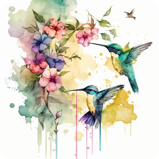 Hummingbird Coasters UK - Handmade Set of 4 MDF Coasters