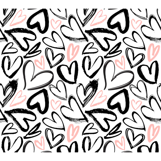 Tumbler Cup UK - Valentine's Heart's in Black & Pink