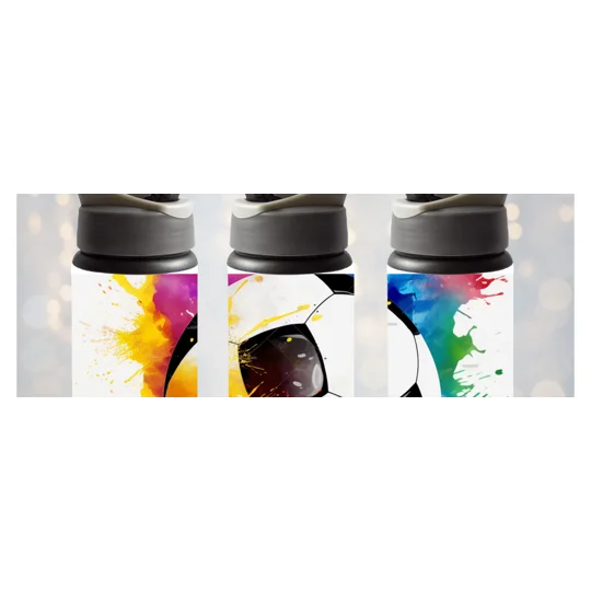 Personalised Drink Bottle UK - Football with colour splash