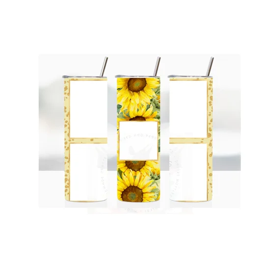 Introducing our exquisite Sunflower Photo Frame Tumbler. This unique tumbler is designed to enhance your cherished memories and add a touch of elegance drinking experience