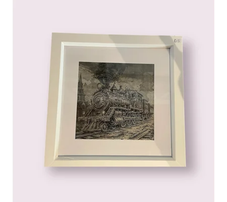 Vintage Steam Train Engraved Art Print | Classic Locomotive Wall Decor & Gift