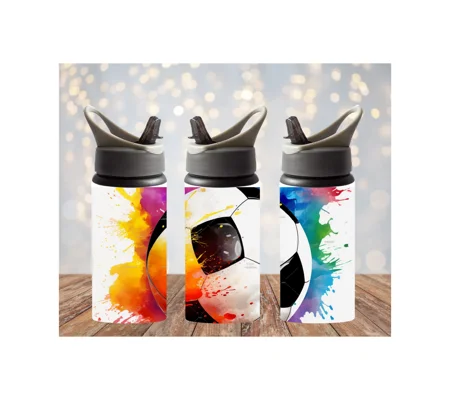 Personalised Drink Bottle UK - Football with colour splash