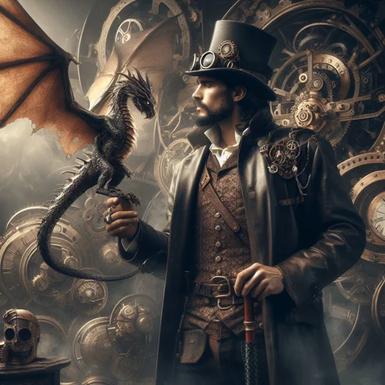 Tumbler Cup UK - Steampunk Man and Dragon (2)