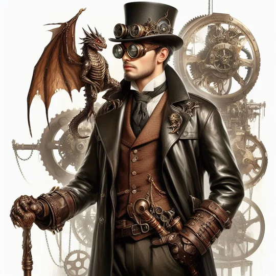Tumbler Cup UK - Steampunk man with dragon